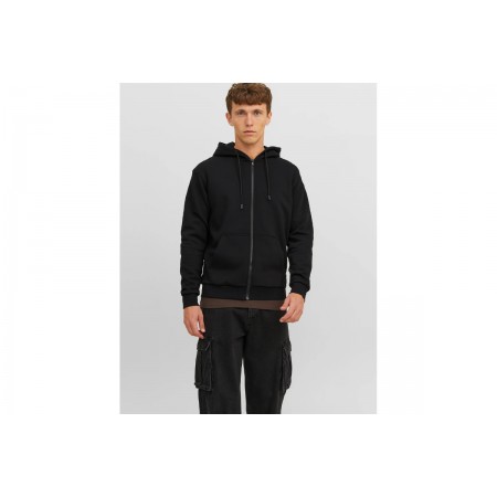Jack & Jones Ανδρική Πολυεστερική Ζακέτα με Κουκούλα Μαύρη