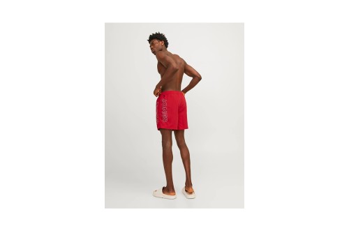 Jack And Jones Jpstfiji Jjswim Double Logo Μαγιό Σορτς Ανδρικό (12253118 TRUE RED)