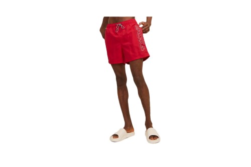 Jack And Jones Jpstfiji Jjswim Double Logo Μαγιό Σορτς Ανδρικό (12253118 TRUE RED)