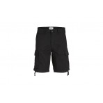 Jack And Jones Cargo Ανδρική Βερμούδα Μαύρη