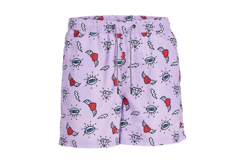 Jack And Jones Jpstfiji Jjswim Aop Μαγιό Σορτς Ανδρικό (12253230 PURPLE ROSE)