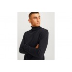 Jack And Jones Plain Turtleneck Μακρυμάνικη Μπλούζα Ζιβάγκο Μαύρη