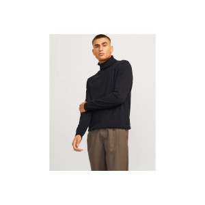 Jack And Jones Plain Turtleneck Μπλούζα Με Ψηλό Λαιμό Ανδρική (12258051 BLACK)
