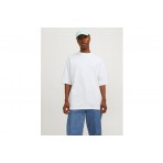 Jack And Jones Jjecharge Ανδρικό Κοντομάνικο T-Shirt Λευκό