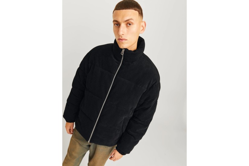 Jack And Jones Jorbronx Ανδρικό Κοτλέ Puffer Μπουφάν Μαύρο