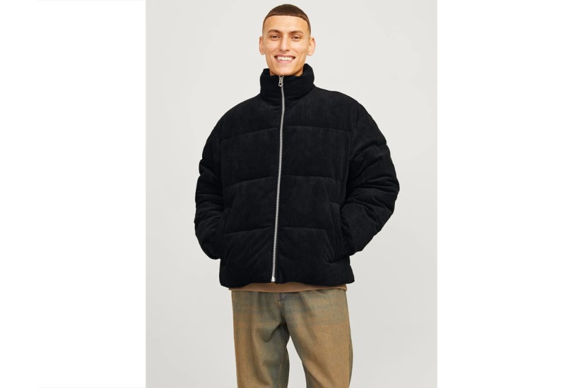 Jack And Jones Jorbronx Ανδρικό Κοτλέ Puffer Μπουφάν Μαύρο
