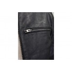 Jack And Jones Ανδρικό Biker Μπουφάν από Δερματίνη Μαύρο