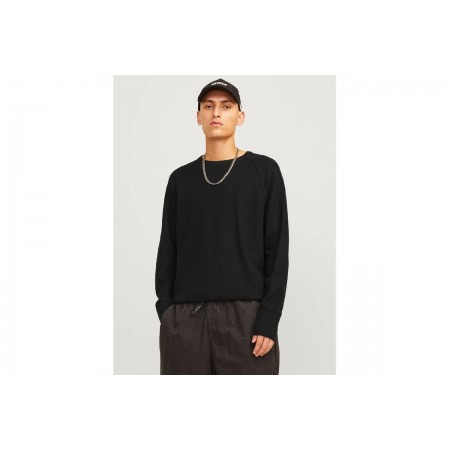 Jack & Jones Ανδρική Μακρυμάνικη Πλεκτή Μπλούζα Μαύρη