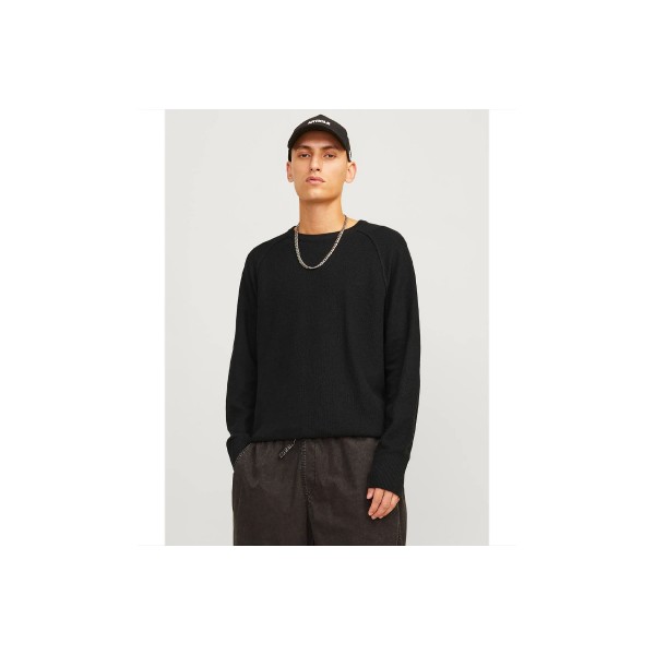Jack And Jones Jcomason Knit Crew Neck Μπλούζα Πλεκτή Ανδρική (12264525 BLACK-CYCLO)