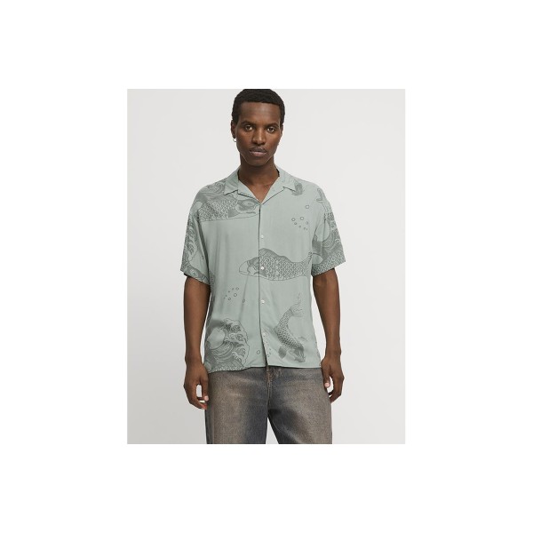Jack And Jones Jjjeff Aop Resort Πουκάμισο Κοντομάνικο Ανδρικό (12268465 ICEBERG GREEN)