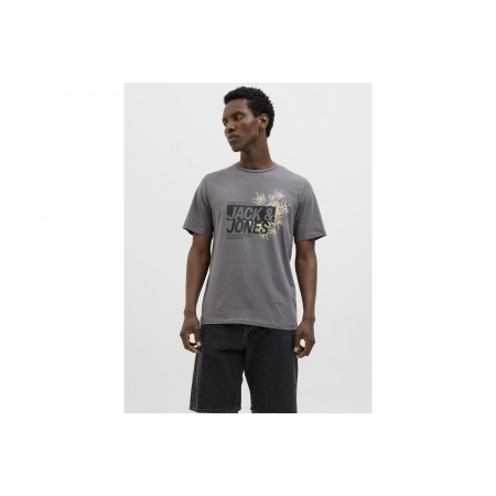 Jack And Jones Jjjaxon Ανδρικό Κοντομάνικο T-Shirt Ανθρακί