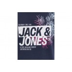 Jack And Jones Jjjaxon Ανδρικό Κοντομάνικο T-Shirt Μπλε Σκούρο