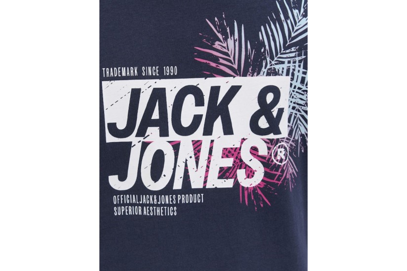 Jack And Jones Jjjaxon Ανδρικό Κοντομάνικο T-Shirt Μπλε Σκούρο
