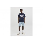 Jack And Jones Jjjaxon Ανδρικό Κοντομάνικο T-Shirt Μπλε Σκούρο