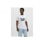 Jack And Jones Jjjaxon Ανδρικό Κοντομάνικο T-Shirt Λευκό
