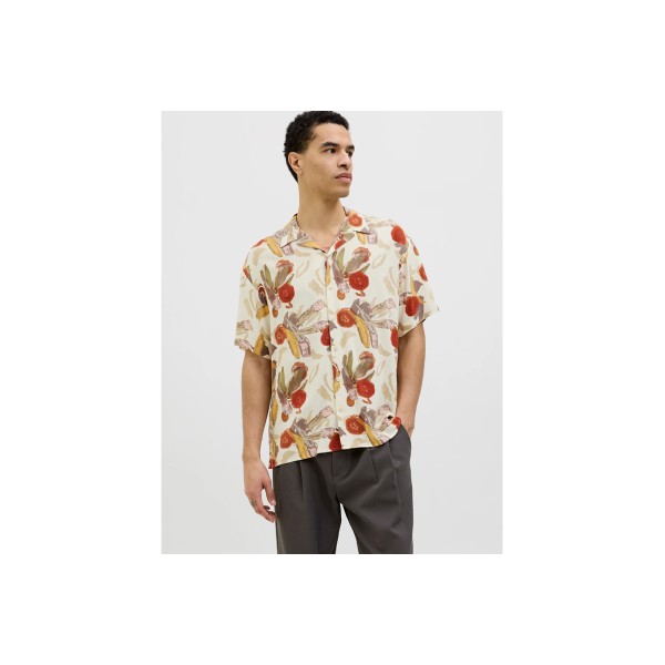 Jack And Jones Jorluke Varenna Πουκάμισο Κοντομάνικο Ανδρικό (12271111 ANTIQUE WHITE)