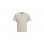 Jack And Jones Recharge Ανδρικό Κοντομάνικο T-Shirt Μπεζ