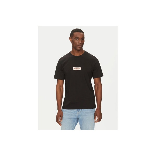 Jack And Jones Jorsplit Fakestitch Branding  Ss C Ln T-Shirt  Ανδρικό (12273182 BLACK)
