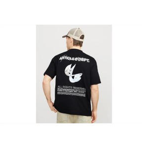 Jack And Jones Jcodynamic Dust Ss Crew Neck Ln T-Shirt Ανδρικό (12273867 BLACK)