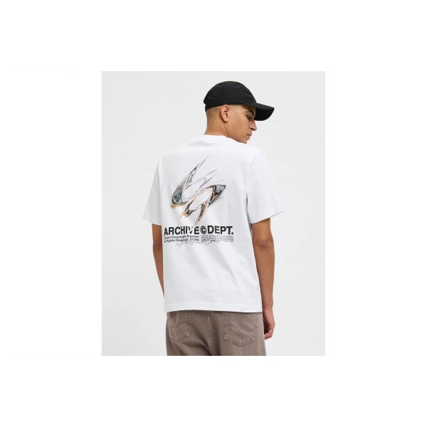 Jack And Jones Jcodynamic Dust Ss Crew Neck Ln T-Shirt Ανδρικό (12273867 BRIGHT WHITE)