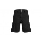 Jack And Jones Ανδρική Βερμούδα Cargo Μαύρη