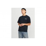 Jack & Jones Jjbeau Ανδρικό Κοντομάνικο T-Shirt Μπλε Σκούρο
