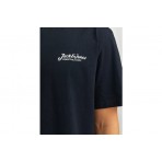 Jack & Jones Jjbeau Ανδρικό Κοντομάνικο T-Shirt Μπλε Σκούρο