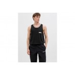 Jack And Jones Jcosago Small Logo Ανδρική Αμάνικη Μπλούζα Μαύρη