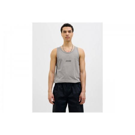 Jack And Jones Jcosago Small Logo Ανδρική Αμάνικη Μπλούζα Γκρι