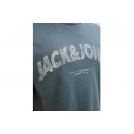 Jack And Jones Ανδρικό Κοντομάνικο T-Shirt Γκρι Σκούρο