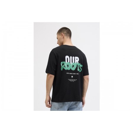Jack And Jones Jjwobly Ανδρικό Κοντομάνικο T-Shirt Μαύρο
