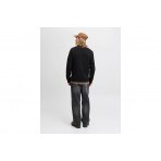 Jack And Jones Ανδρική Μακρυμάνικη Μπλούζα με Λαιμόκοψη Μαύρη