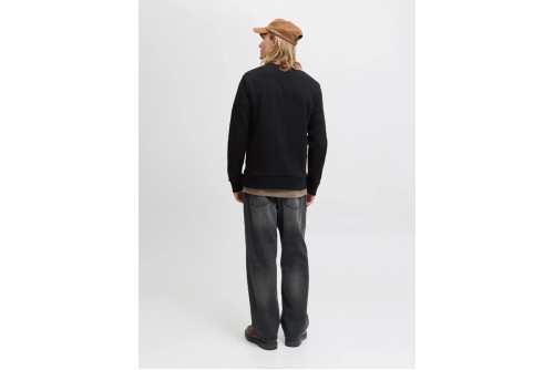 Jack And Jones Jjbrandy Logo Μπλούζα Με Λαιμόκοψη Ανδρική (12279256 BLACK)