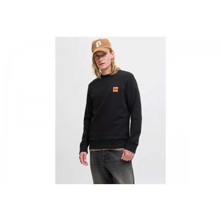 Jack And Jones Ανδρική Μακρυμάνικη Μπλούζα με Λαιμόκοψη Μαύρη