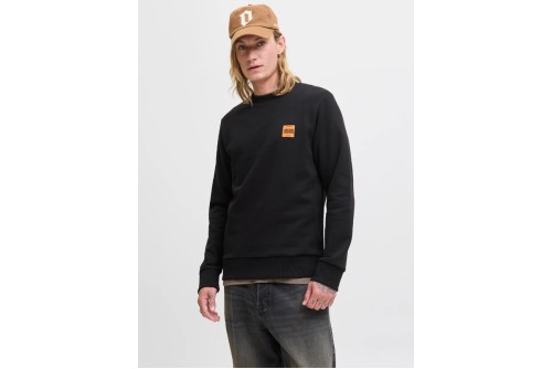 Jack And Jones Jjbrandy Logo Μπλούζα Με Λαιμόκοψη Ανδρική (12279256 BLACK)