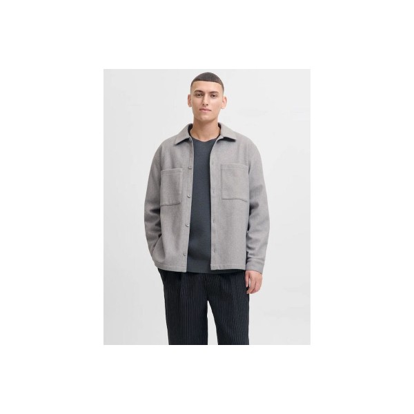 Jack And Jones Jjjerry Overshirt Πουκάμισο Μακρυμάνικο Ανδρικό (12280522 LIGHT GREY MELANGE)