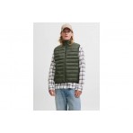 Jack And Jones Ανδρικό Αμάνικο Μπουφάν Χακί