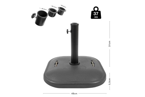 Escape Camping Βάση Ομπρέλας Τετράγωνη Τσιμεντένια 37Kg (12283)