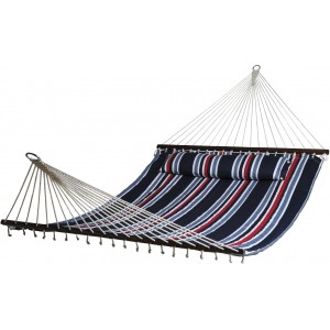 Escape Camping Αιώρα Με Ξύλο Διπλή Μπλε Λευκό Κοκκινο (12324)