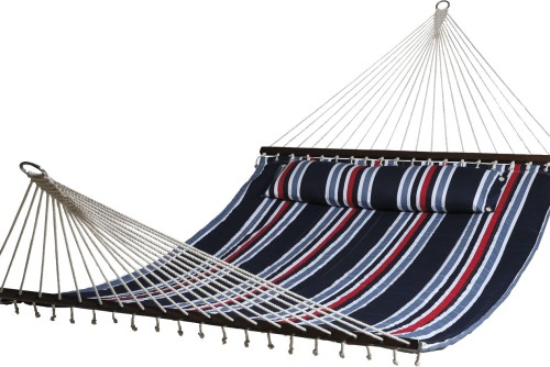 Escape Camping Αιώρα Με Ξύλο Διπλή Μπλε Λευκό Κοκκινο (12324)