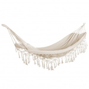 Escape Camping Αιώρα Διπλή Brazilian Macrame Μπεζ (12338)