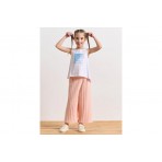 Body Talk Terry Stripes Mini Me Παιδικό Ψηλόμεσο Παντελόνι Κάπρι Σομόν
