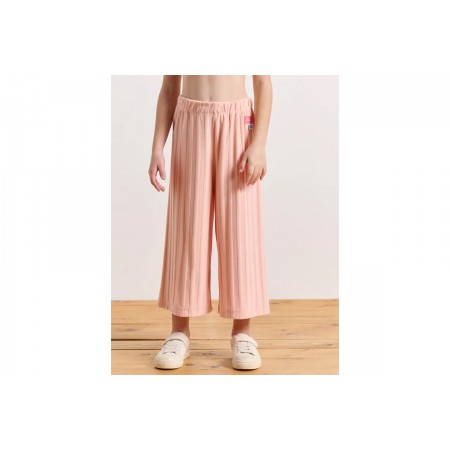 Body Talk Terry Stripes Mini Me Παιδικό Ψηλόμεσο Παντελόνι Κάπρι Σομόν