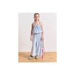 Body Talk Terry Stripes Mini Me Παιδικό Ψηλόμεσο Παντελόνι Κάπρι Γαλάζιο