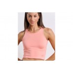 Body Talk Γυναικείο Αμάνικο Crop Top Σομόν