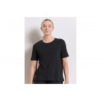 Body Talk Γυναικείο Κρουαζέ Κοντομάνικο T-Shirt Μαύρο