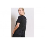 Body Talk Γυναικείο Κρουαζέ Κοντομάνικο T-Shirt Μαύρο