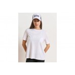 Body Talk Γυναικείο Κρουαζέ Κοντομάνικο T-Shirt Λευκό