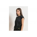 Body Talk Mesh Γυναικείο Κοντομάνικο T-Shirt Μαύρο