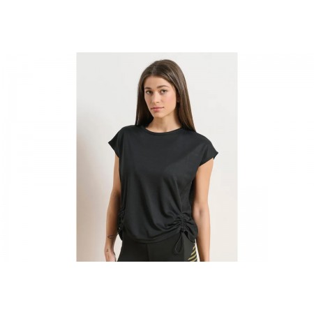 Body Talk Mesh Γυναικείο Κοντομάνικο T-Shirt Μαύρο